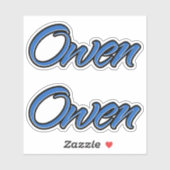 Owen Blue Autocollant Sticker Stickerset (Feuille)