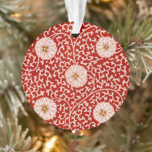 Owen Jones Chinees Ornament Rood Wit Bloemmotief