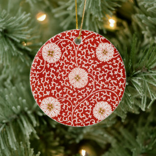 Owen Jones Chinees Ornament Rood Wit Bloemmotief
