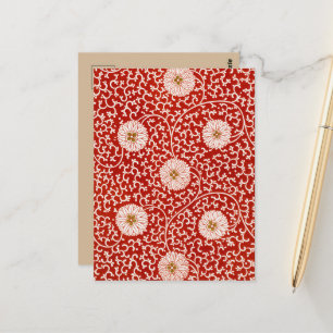 Owen Jones Chinees Ornament Rood Wit Bloemmotief Briefkaart