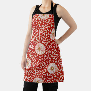 Owen Jones Chinees Ornament Rood Wit Bloemmotief Schort