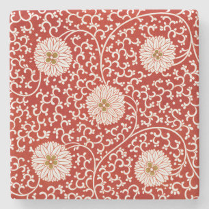 Owen Jones Chinees Ornament Rood Wit Bloemmotief Stenen Onderzetter
