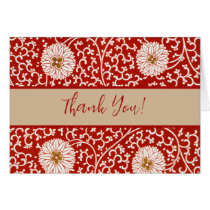 Owen Jones Ornement Chinois Fleurs Rouges et Blanc