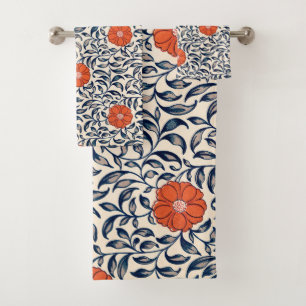 Owen Jones Rouge Orange Noir Motif Floral Vintage