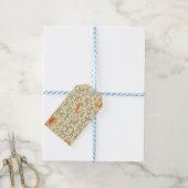 Owen Jones Vintage Patroon: Koraal Bloemig Grijs Cadeaulabel (Met Touw)