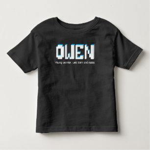 Owen jongens noemen en betekenen pixels tekst kinder shirts