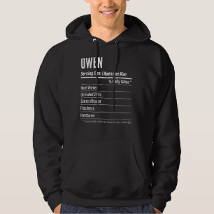 Owen Serving Maat Voeding Label Calorieën Hoodie