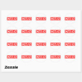 Owen Stamp Ronde Sticker (Vel)