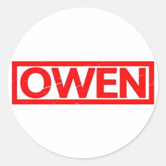 Owen Stamp Ronde Sticker (Voorkant)