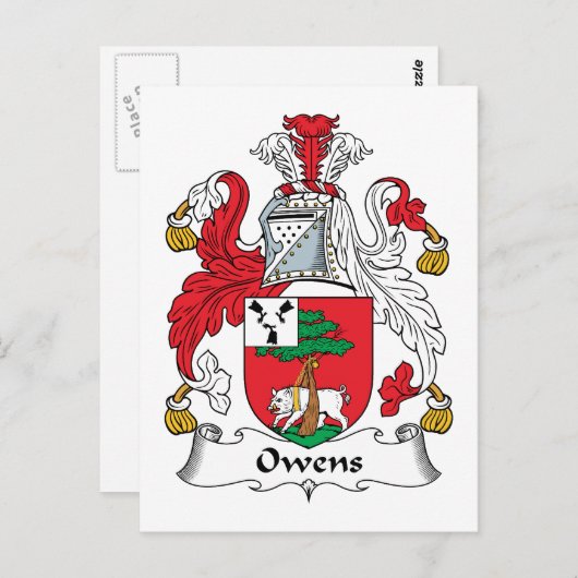 Owens Family Crest Briefkaart (Voorkant / Achterkant)