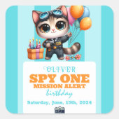 Owen's Sky Kat Verjaardag Bonanza! Vierkante Sticker (Voorkant)