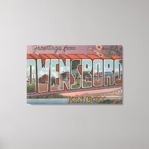 Owensboro, Kentucky - Grote letterscènes Canvas Afdruk