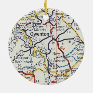 Owenton KY  Map Keramisch Ornament