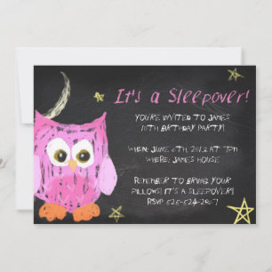 Owl2 Chalk-sleepover Kaart