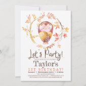 Owl 1er Anniversaire Fête Invitation (Devant)
