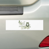 Owl 3 ~ Owl Sitting on Tree Branch Bumpersticker (Op auto)