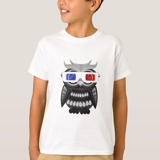 Owl - 3D-bril T-shirt (Voorkant)