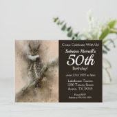 Owl 50th Birthday Party Kaart (Staand voorkant)