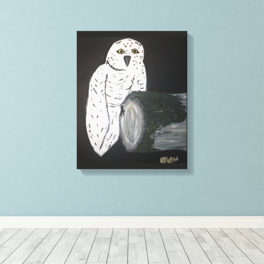 Owl Afbeelding Ledge Canvas Afdruk (Insitu (Houten vloer))