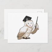 Owl als leraar met wijzer briefkaart (Voorkant / Achterkant)