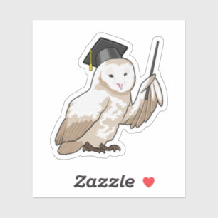 Owl als leraar met wijzer sticker