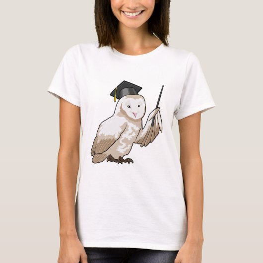 Owl als leraar met wijzer t-shirt (Voorkant)