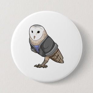 Owl als secretaris ronde button 7,6 cm