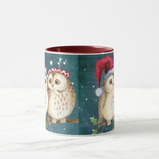 Owl Altijd van je houden | Cute Winter Kerstcadeau Mok (Midden)