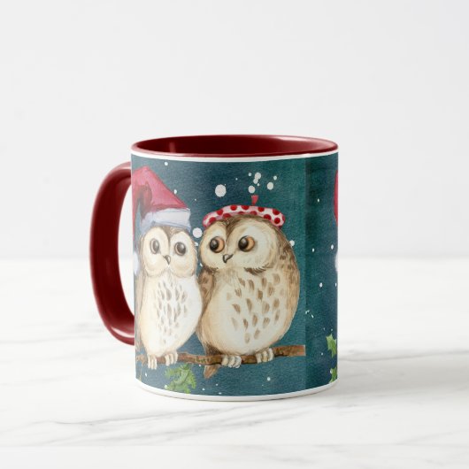 Owl Altijd van je houden | Cute Winter Kerstcadeau Mok (Voorkant links)
