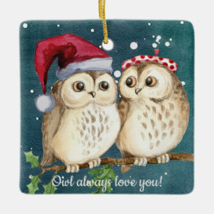 Owl Altijd van je kerstversiering Keramisch Ornament