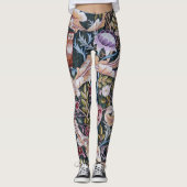 Owl and Flowers, William Morris Leggings (Voorkant)