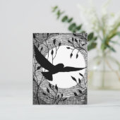 Owl and Moon Cross Hatched Briefkaart (Staand voorkant)