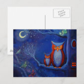 Owl Art Briefkaart - "Het bos bij nacht" (Voorkant / Achterkant)