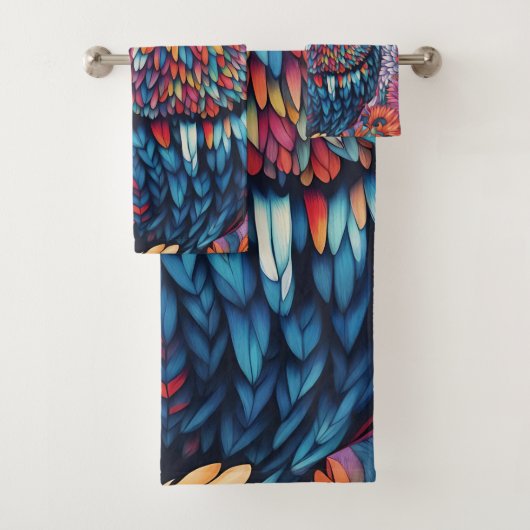 Owl Art Drawing Bad Handdoek (Insitu)