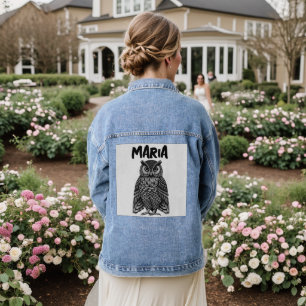 OWL ART GEPERSONALISEERDE Denim Jean Jacket