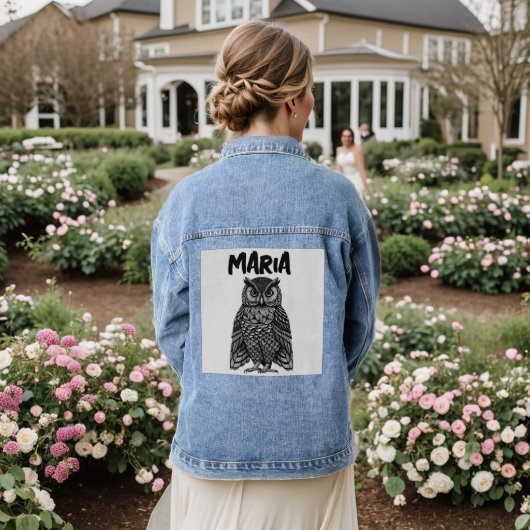 OWL ART PERSONNALISÉ Denim Jean Jacket (Mariage Retour)