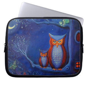 Owl Art "The Forest At Night"-laptop Hoesje Laptop Sleeve