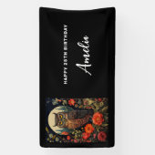 Owl at Night with a Full Moon Birthday Spandoek (Verticaal)