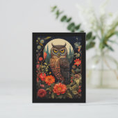 Owl at Night with a Full Moon Briefkaart (Staand voorkant)