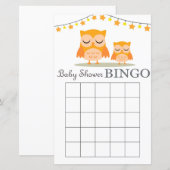 Owl baby shower bingo card (Voorkant / Achterkant)