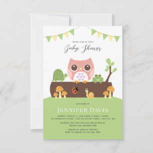 Owl Baby shower Invitation Aankondiging