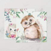 Owl Baby shower Invitation Feestdagenkaart (Voorkant / Achterkant)