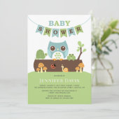 Owl Baby shower Invitation Kaart (Staand voorkant)