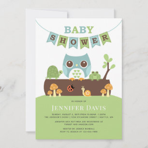 Owl Baby shower Invitation Kaart