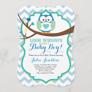 Owl Baby shower Invitation Kaart