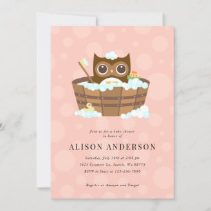 Owl Baby shower Invitation Kaart