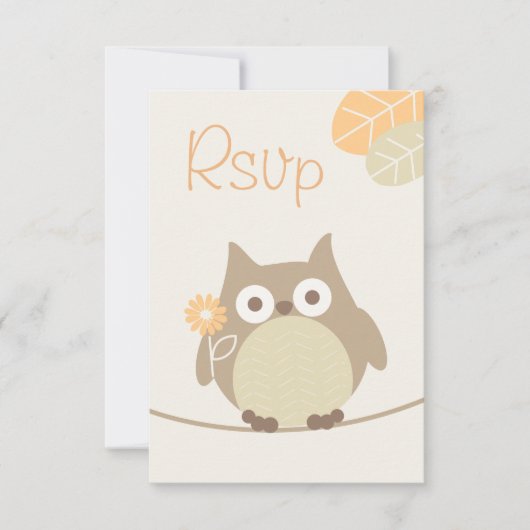Owl Baby shower Rsvp Geslacht Neutraal (Voorkant)
