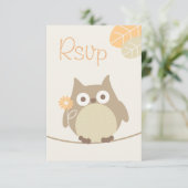 Owl Baby shower Rsvp Geslacht Neutraal (Staand voorkant)