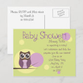 Owl Baby shower Uitnodiging Briefkaart (Voorkant / Achterkant)