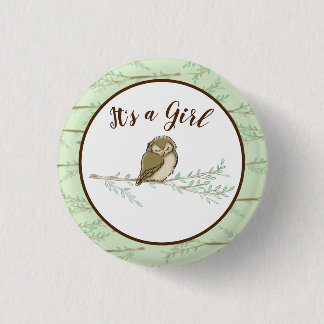 Owl Baby shower Woodland Ronde Button 3,2 Cm